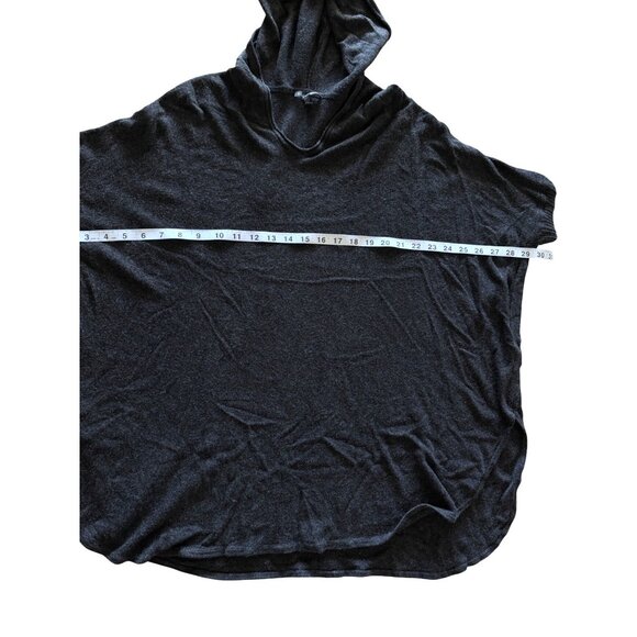 Eileen Fisher Women's Hooded Knit Sweater Tunic Poncho Italian Yarn Charcoal M/L - Picture 5 of 8